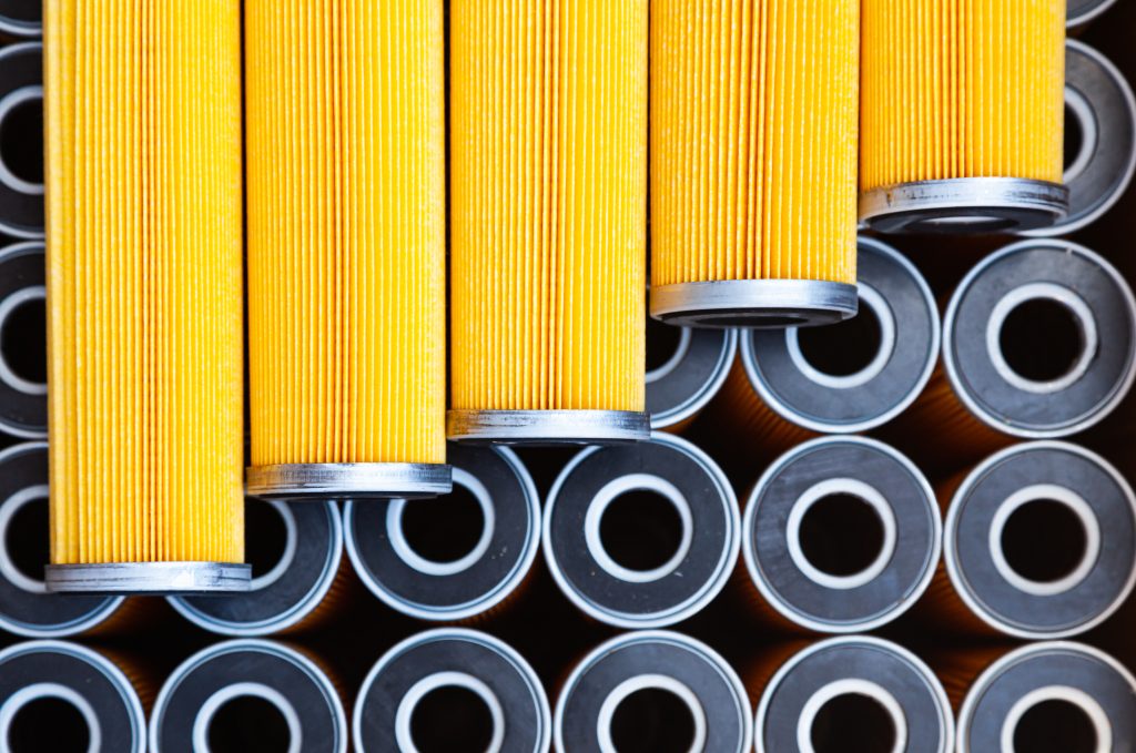 Lots of new spare engine oil filters.